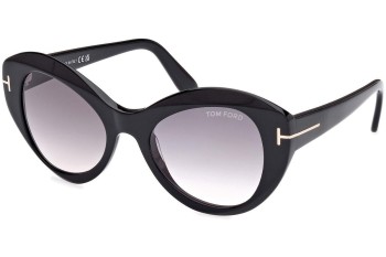 Okulary przeciwsłoneczne Tom Ford Guinevere FT1084 01B Kocie oczy Czarne