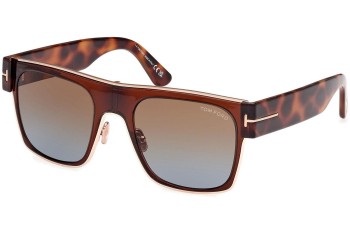 Okulary przeciwsłoneczne Tom Ford Edwin FT1073 48F Kwadratowe Brązowe