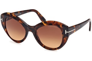 Okulary przeciwsłoneczne Tom Ford Guinevere FT1084 52F Kocie oczy Havana