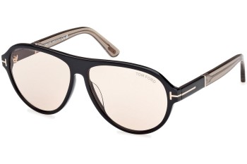 Okulary przeciwsłoneczne Tom Ford Quincy FT1080 01E Pilotki (Aviator) Czarne