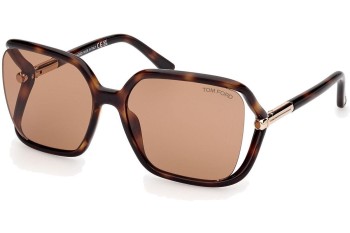 Zonnebril Tom Ford Solange-02 FT1089 52E Vierkant Havana