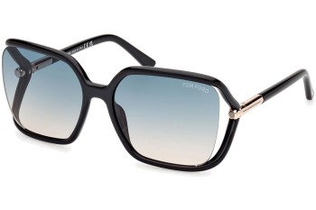 Okulary przeciwsłoneczne Tom Ford Solange-02 FT1089 01P Kwadratowe Czarne