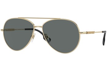 Okulary przeciwsłoneczne Burberry BE3147 110981 Polarized Pilotki (Aviator) Złote