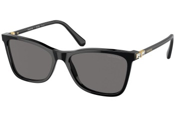 Okulary przeciwsłoneczne Swarovski SK6004 100181 Polarized Prostokątne Czarne