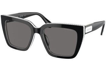 Okulary przeciwsłoneczne Swarovski SK6013 101581 Polarized Kwadratowe Czarne