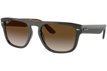 Okulary przeciwsłoneczne Ray-Ban RB4407 6732T5 Polarized Kwadratowe Zielone