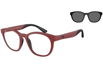 Okulary przeciwsłoneczne Emporio Armani EK4001 50771W Kwadratowe Czerwone