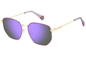 Zonnebril Polaroid PLD6214/S/X S9E/MF Polarized Rechthoekige Goud