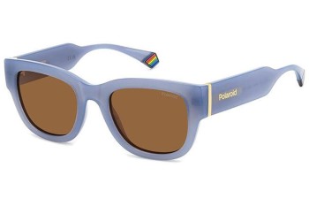 Okulary przeciwsłoneczne Polaroid PLD6213/S/X MVU/HE Polarized Prostokątne Niebieskie