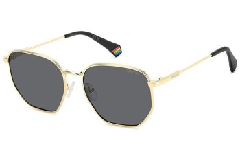 Слънчеви очила Polaroid PLD6214/S/X 2F7/M9 Polarized Правоъгълни Златна