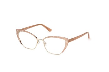 Okulary korekcyjne Guess GU50122 059 Kocie oczy Beżowe