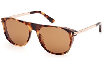 Okulary przeciwsłoneczne Tom Ford FT1105 55E Kwadratowe Havana