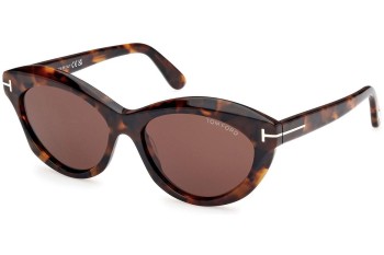 Okulary przeciwsłoneczne Tom Ford FT1111 52E Owalne Havana