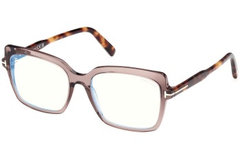 Okulary korekcyjne Tom Ford FT5947-B 048 Kwadratowe Brązowe