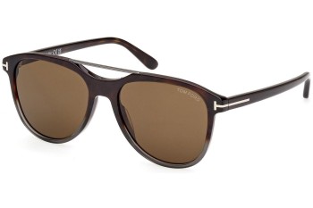 Okulary przeciwsłoneczne Tom Ford FT1098 55J Kwadratowe Havana