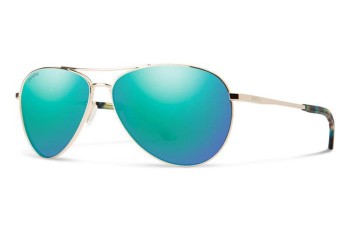 Okulary przeciwsłoneczne Smith LANGLEY2 J5G/QG Polarized Pilotki (Aviator) Złote