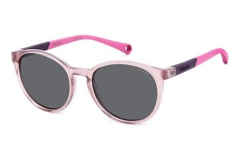 Слънчеви очила Polaroid Junior PLD8059/S 35J/M9 Polarized Заоблени Розова