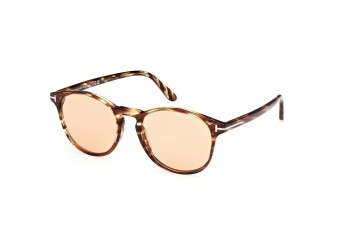 Okulary przeciwsłoneczne Tom Ford FT1097 55E Okrągłe Havana