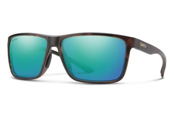 Okulary przeciwsłoneczne Smith RIPTIDE/S N9P/QG Polarized Prostokątne Havana