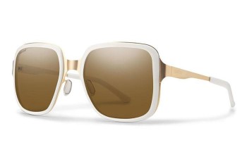 Слънчеви очила Smith AVELINE VK6/SP Polarized Квадратни Бяла