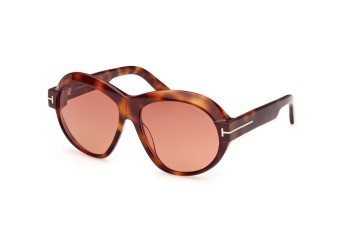 Solbriller Tom Ford FT1113 53T Rund Havana