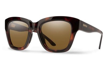 Okulary przeciwsłoneczne Smith SWAY 086/L5 Polarized Prostokątne Havana