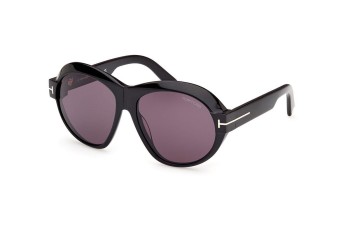 Okulary przeciwsłoneczne Tom Ford FT1113 01A Okrągłe Czarne