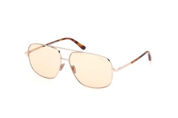 Okulary przeciwsłoneczne Tom Ford FT1096 28E Kwadratowe Złote