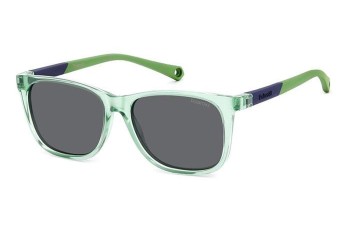 Ochelari de soare Polaroid Junior PLD8058/S 1ED/M9 Polarized Dreptunghiulari Verzi