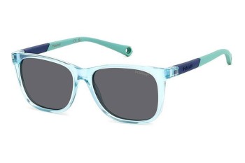 Ochelari de soare Polaroid Junior PLD8058/S MVU/M9 Polarized Dreptunghiulari Albaștri