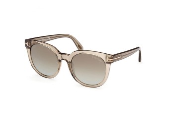 Okulary przeciwsłoneczne Tom Ford FT1109 45G Okrągłe Brązowe