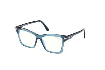 Brillen Tom Ford FT5964-B 092 Rechthoekige Blauw