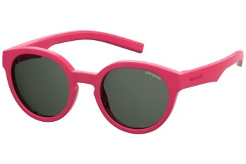 Solbriller Polaroid Junior PLD8019/S/SM 35J/M9 Polarized Rund Pink