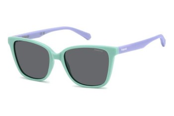 Слънчеви очила Polaroid Junior PLD8062/S WK2/M9 Polarized Око на котка Зелена