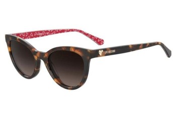 Okulary przeciwsłoneczne Love Moschino MOL079/S 2VM/HA Kocie oczy Havana