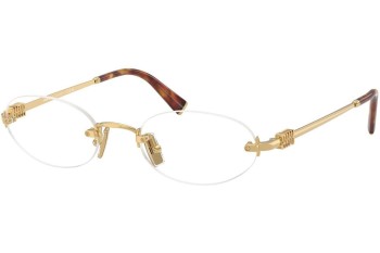Okulary korekcyjne Miu Miu MU53WV 5AK1O1 Owalne Złote Okulary korekcyjne Miu Miu MU53WV 5AK1O1 Owalne Złote