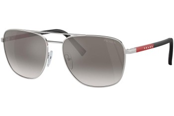 Okulary przeciwsłoneczne Prada Linea Rossa PS54ZS 1BC02M Owalne Srebrne