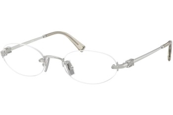 Okulary korekcyjne Miu Miu MU53WV 1BC1O1 Owalne Srebrne Okulary korekcyjne Miu Miu MU53WV 1BC1O1 Owalne Srebrne
