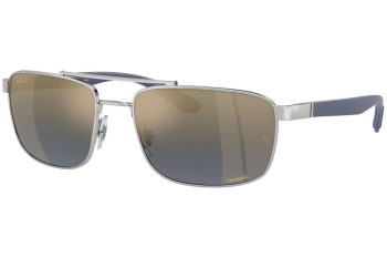 Sluneční brýle Ray-Ban RB3737CH 003/J0 Polarized Obdélníkové Stříbrné