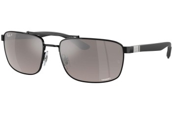 Okulary przeciwsłoneczne Ray-Ban RB3737CH 002/5J Polarized Prostokątne Czarne