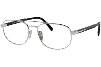 Glasses Prada PRA56V 1BC1O1 Prostokątne Srebrne