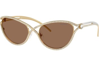 Okulary przeciwsłoneczne Swarovski SK7025 400473 Kocie oczy Złote