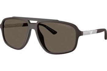 Okulary przeciwsłoneczne Emporio Armani EA4236U 6186/3 Kwadratowe Brązowe