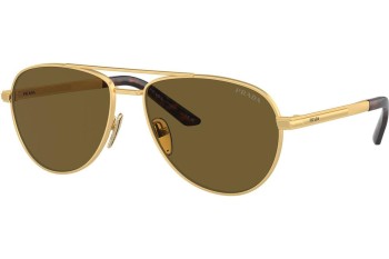 Solbriller Prada PRA54S 1BK01T Pilot Guld