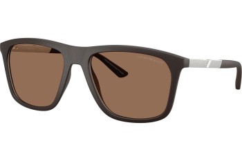 Okulary przeciwsłoneczne Emporio Armani EA4237 6186EF Kwadratowe Brązowe