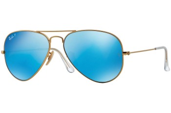 Okulary przeciwsłoneczne Ray-Ban Aviator Flash Lenses RB3025 112/4L Polarized Pilotki (Aviator) Złote