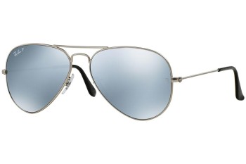 Okulary przeciwsłoneczne Ray-Ban Aviator RB3025 019/W3 Polarized Pilotki (Aviator) Srebrne