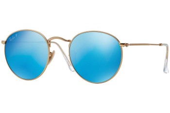 Слънчеви очила Ray-Ban Round Metal Flash Lenses RB3447 112/4L Polarized Заоблени Златна