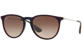 Okulary przeciwsłoneczne Ray-Ban Erika Classic RB4171 631513 Okrągłe Brązowe