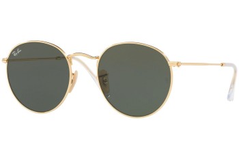 Okulary przeciwsłoneczne Ray-Ban Round Flat Lenses RB3447N 001 Okrągłe Złote